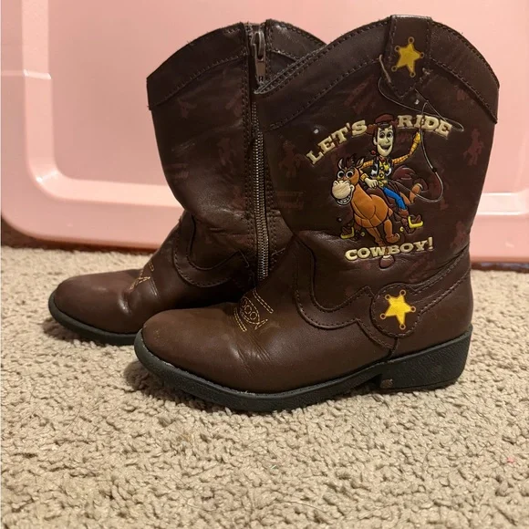 Disney Kids Cowboy Boots size US 11.  Toy Story Design - Brown light up - Picture 9 of 9